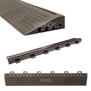 Rampa laterală cu prindere exterioară (mama) – Pardoseala Modulara Plastic PP – GRI