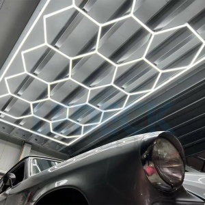 Lumină LED Hexagonală 14 Module + Rama pentru Garaj 484x243 cm – Iluminare Puternică 672W Honeycomb - Img 6