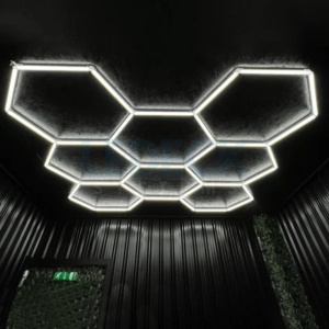 Lumină LED Hexagonală Profesională Aluminiu – 8 Module 440mm 236x246CM - Service Auto, Detailing, Ateliere, Spații Comerciale - Img 9