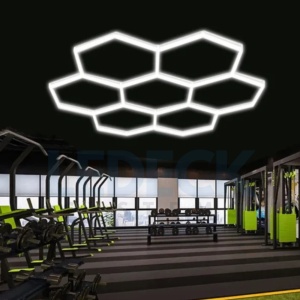 Lumină LED Hexagonală – 14 Module + Rama 484x243CM – Sală Fitness, Gym, Studio Antrenamente Profesionale - Img 10