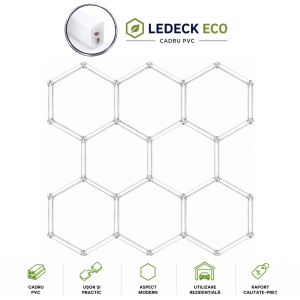 Lumină LED Hexagonală – 8 Module 236x246CM - Garaj, Dormitor, Cameră Gaming, Spații Private