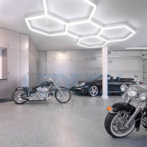 Lumină LED Hexagonală 14 Module + Rama pentru Garaj 484x243 cm – Iluminare Puternică 672W Honeycomb - Img 10