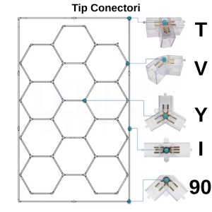Conector Tip T pentru Honeycomb Hexagon Light LED – Îmbinare Modulară Sistem Iluminat Garaj – LEDECK - Img 3