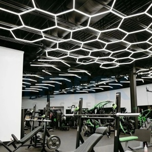 Lumină LED Hexagonală – 14 Module + Rama 484x243CM – Sală Fitness, Gym, Studio Antrenamente Profesionale - Img 4