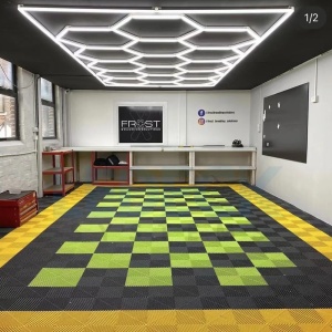 Lumină LED Hexagonală 14 Module + Rama pentru Garaj 484x243 cm – Iluminare Puternică 672W Honeycomb - Img 7