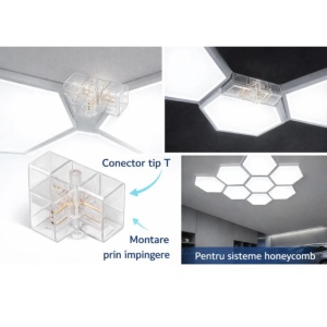 Conector Tip 90 pentru Honeycomb Hexagon Light LED – Îmbinare Modulară Sistem Iluminat Garaj – LEDECK - Img 8