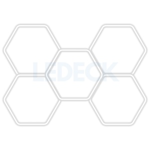 Lumină LED Hexagonală Profesională Aluminiu– 5 Module 568mm 210x299CM – Service Auto, Detailing, Ateliere, Spații Comerciale - Img 11
