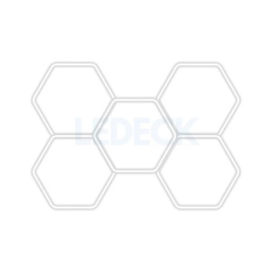 Lumină LED Hexagonală Profesională Aluminiu– 5 Module 440mm 164x235CM – Service Auto, Detailing, Ateliere, Spații Comerciale - Img 11