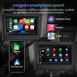 Player Carplay si Android Auto Universal 2DIN 7 inch + CAMERA MARSARIER CADOU - Img 2