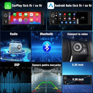 Player Carplay si Android Auto Universal 6.36 inch + CAMERA MARSARIER CADOU - Img 6