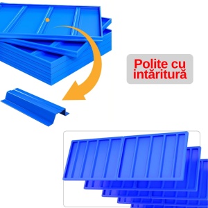Raft Metalic Industrial LEDECK 200cm x 60cm x 200cm x 4 niveluri – Depozitare Profesională, Reglabil, Sarcină Mare - Img 12