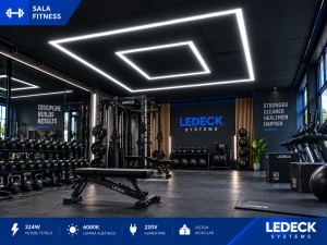 Kit Iluminare LED LEDECK Dreptunghi 2438 × 4850 mm, 324W, 6000K, 18 Tuburi LED - Img 4