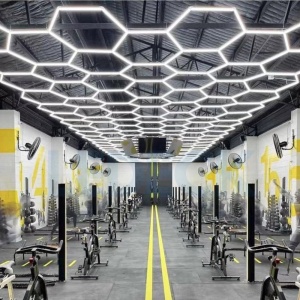 Lumină LED Hexagonală – 14 Module + Rama 484x243CM – Sală Fitness, Gym, Studio Antrenamente Profesionale - Img 5