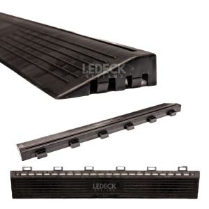 Rampa laterală cu prindere exterioară (mama) – Pardoseala Modulara Plastic PP – Negru