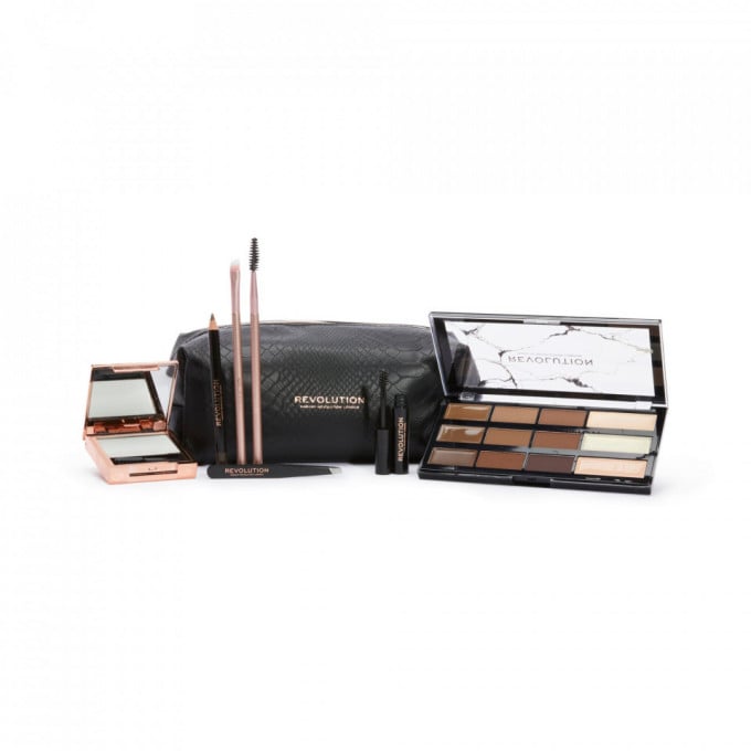 Brow Shaping Kit With Bag Gift Set, Makeup Revolution