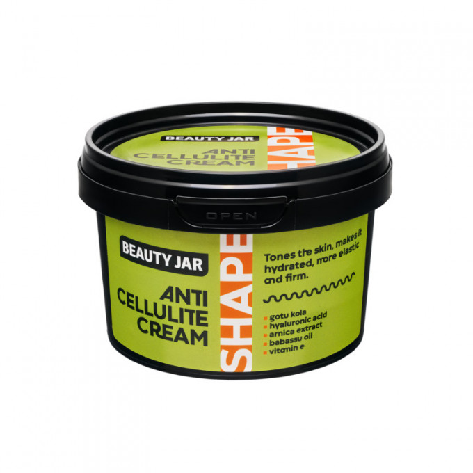 Crema anticelulitica cu acid hialuronic, extract de arnica si vitamina E, Shape Line, Beauty Jar, 380g