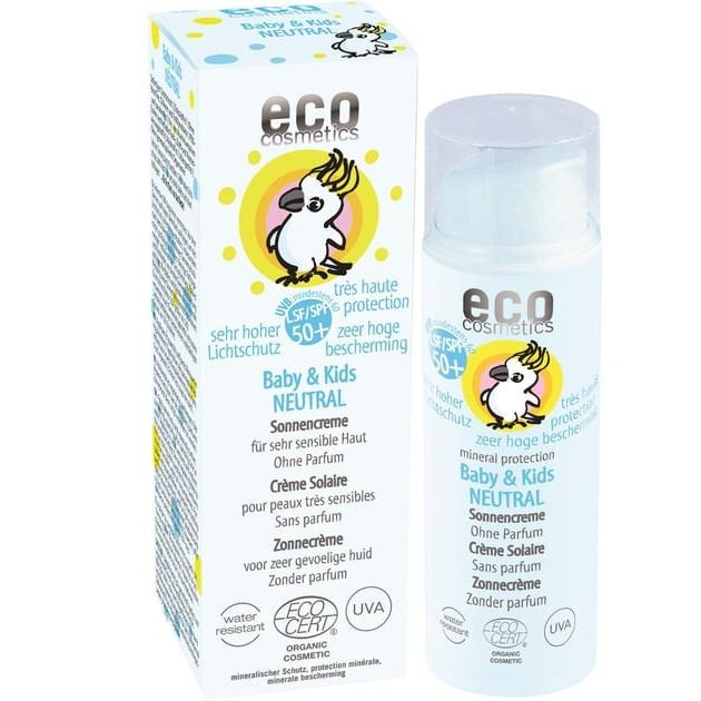 Crema bio protectie solara bebe si copii FPS50+, piele foarte sensibila, FARA PARFUM, Eco Cosmetics, 50 ml