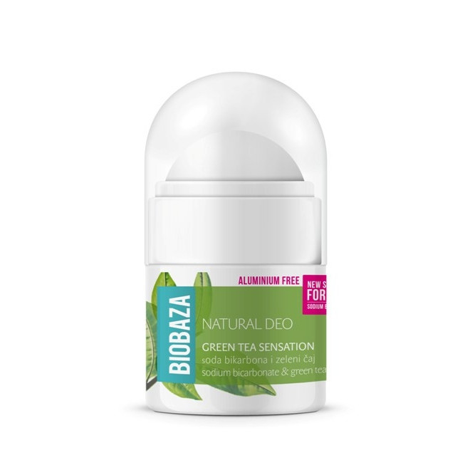 MINI Deodorant natural pentru femei GREEN TEA SENSATION, BIOBAZA, 20ml