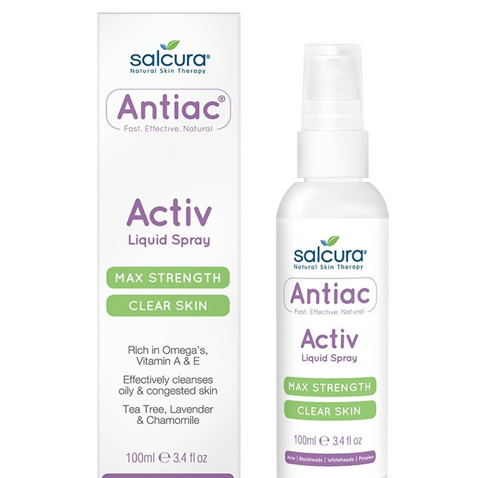 Spray Antiac, fata si corp, pt. curatarea pielii congestionate cu acnee, Omega, vitamina A, E, Salcura 100 ml