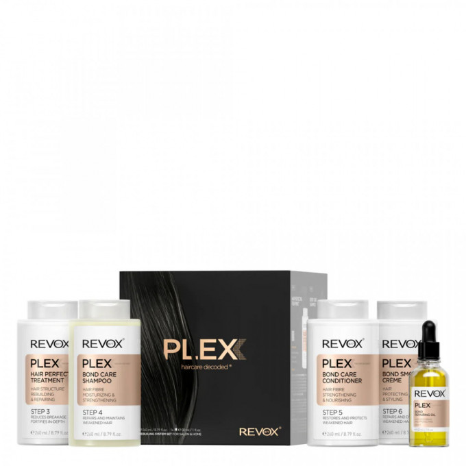 Tratament pentru păr în 5 pași, Plex Set 5 Steps for Salon&Home, Revox