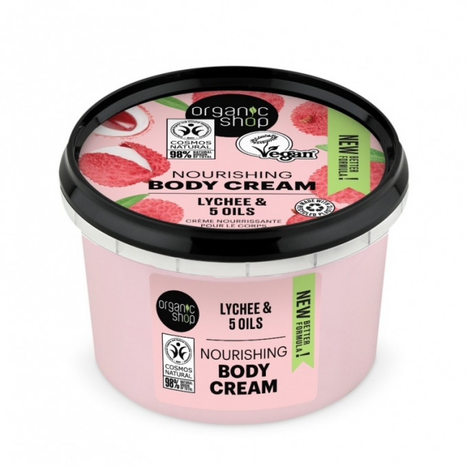 Crema de corp delicioasa Pink Lychee, 250ml - Organic Shop