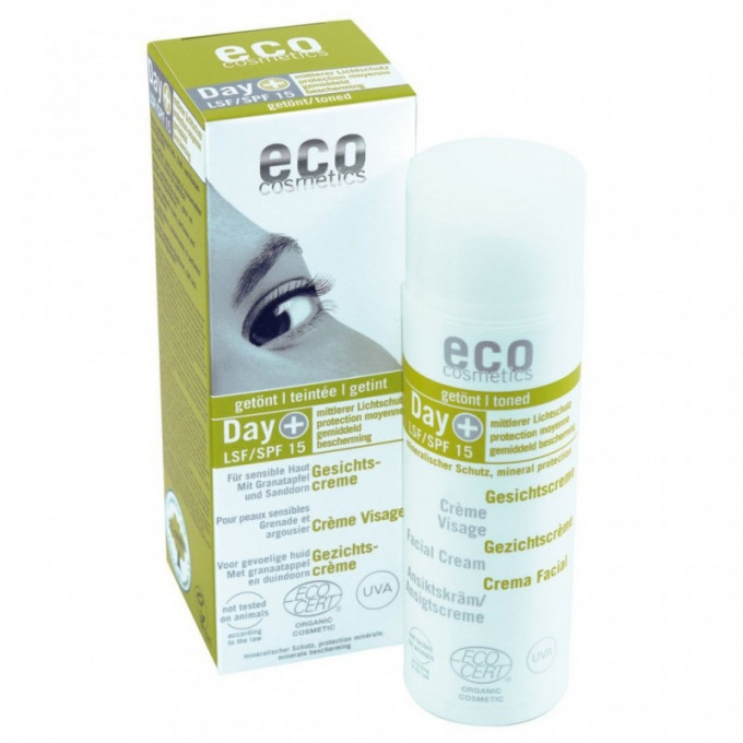 Crema de zi hidratanta nuantatoare, cu protectie solara FPS 15, Eco Cosmetics, 50 ml