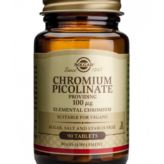 Crom picolinat, Chromium Picolinate, 100mg, 90 tablete, Solgar