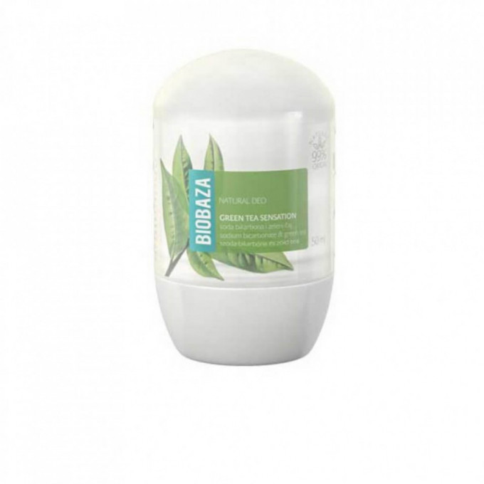 Deodorant natural pentru femei GREEN TEA SENSATION ceai verde si bicarbonat, Biobaza, 50 ml