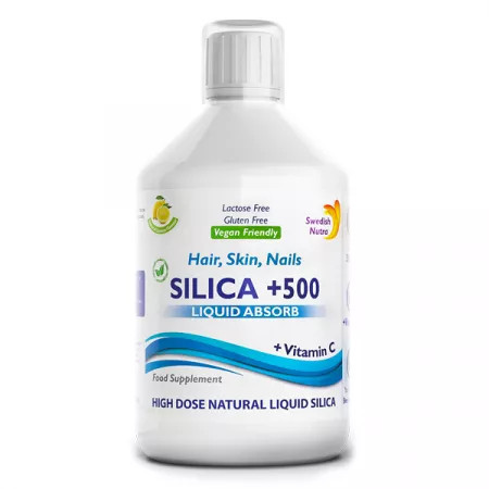 Siliciu Lichid 500 Mg + Vitamina C, Swedish Nutra, 500 ml