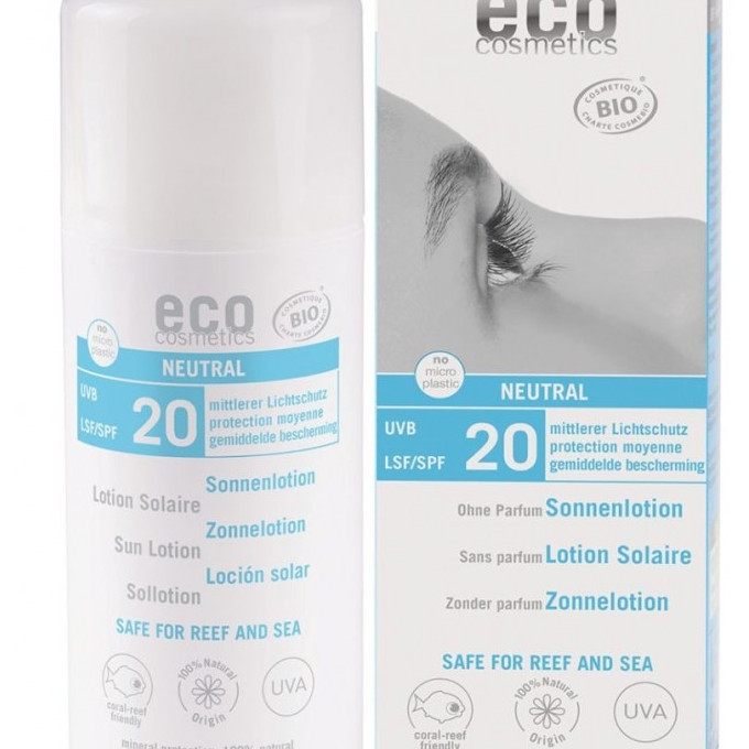 Lotiune fluida de protectie solara FPS20 FARA PARFUM, Eco Cosmetics, 100 ml
