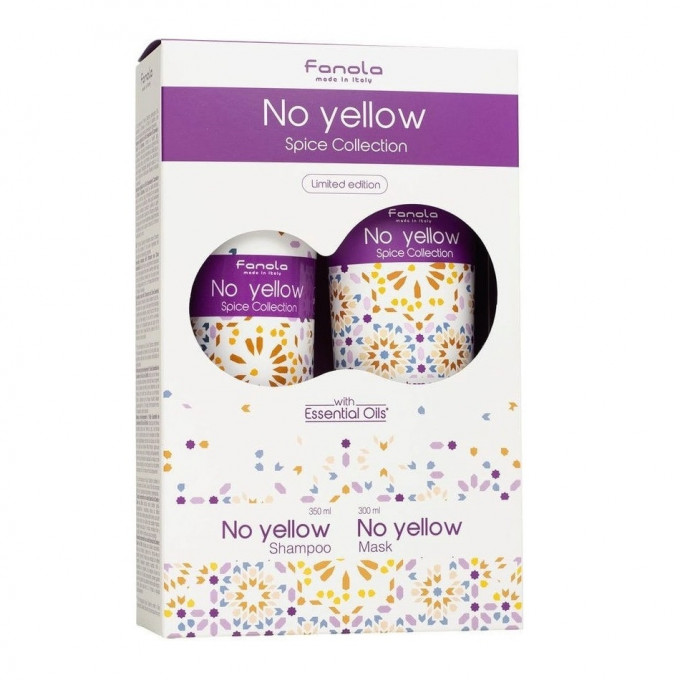 Set pentru par Fanola No Yellow Spice Collection, Sampon 350ml + Masca 300ml