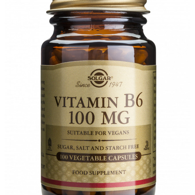 Vitamin B-6 100mg 100 veg caps, Solgar