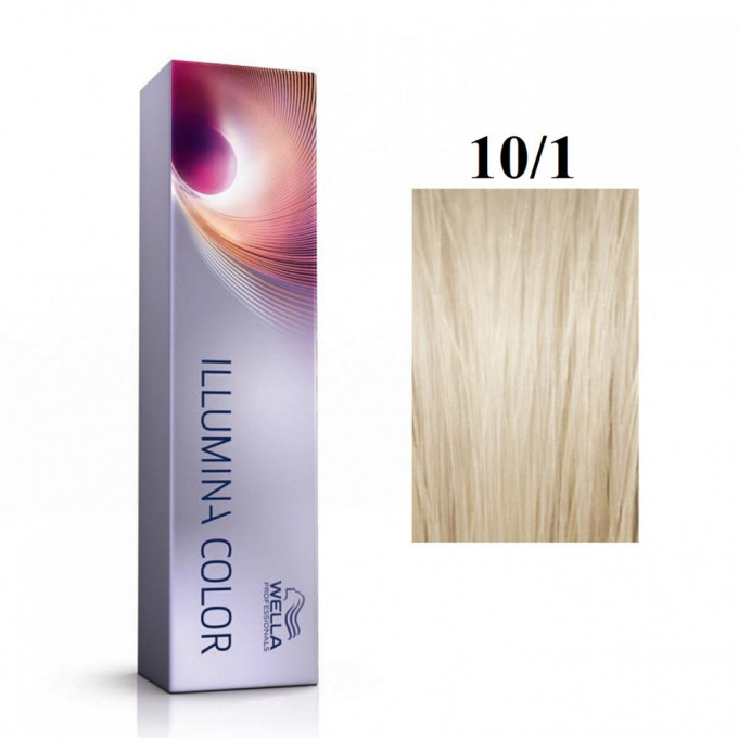 Vopsea permanenta Wella Professionals Illumina Color 10/1, Blond Luminos Deschis Cenusiu, 60ml