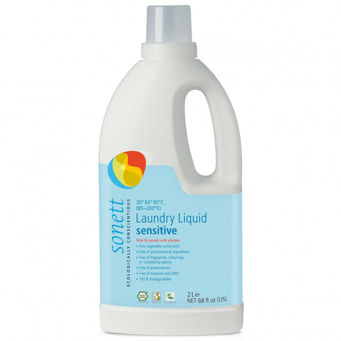 Detergent ecologic lichid, Sonett, pt. rufe albe si colorate neutru, 2l