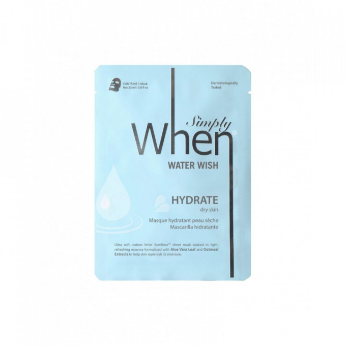 Masca coreana hidratanta cu acid hialuronic si aloe vera pentru ten uscat Water Wish, Simply When, 23 ml