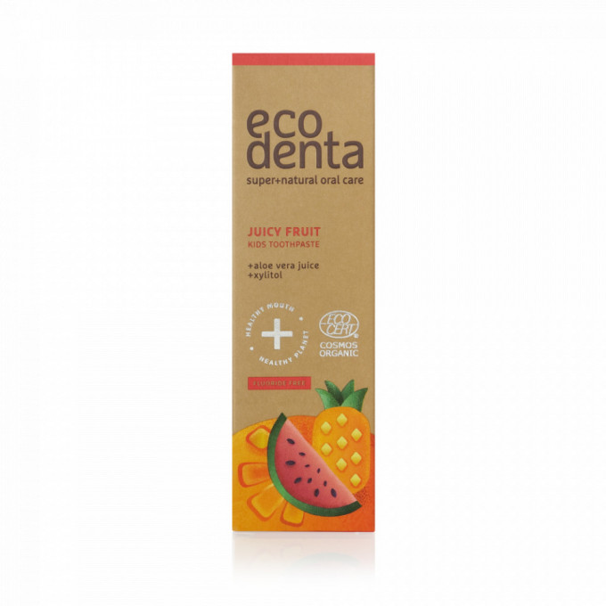 Pasta de dinti organica pentru copii cu suc de fructe Cosmos Organic, Ecodenta, 75 ml