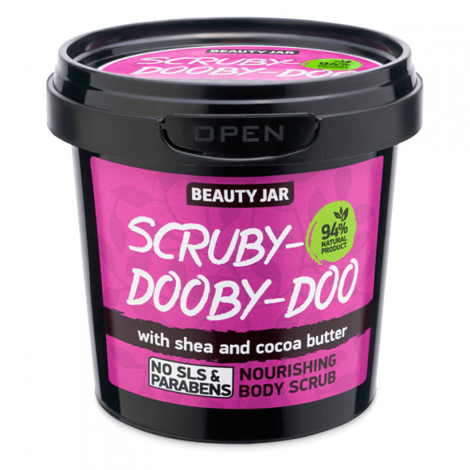 Scrub hranitor pentru corp, cu unt de shea si cacao, Scruby-Dooby-Doo, Beauty Jar, 200 g