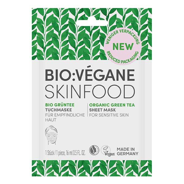 Masca servetel calmanta cu Ceai Verde (ten sensibil) 16 ml, Bio:Vegane Skinfood