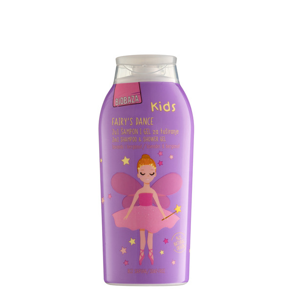 Sampon & gel de dus natural pentru copii, cu aloe vera si extract de nalba, Fairy's Dance, Biobaza, 250 ml