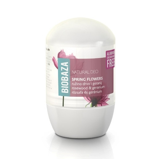 Deodorant natural pentru femei SPRING FLOWERS (trandafiri si geranium), Biobaza, 50 ml