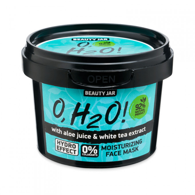 Masca faciala hidratanta cu aloe vera si extract de ceai verde, O,H2O, Beauty Jar, 100 g