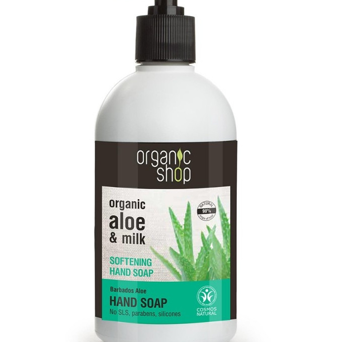 Sapun lichid hidratant cu aloe si lapte Barbados Aloe, 500 ml - Organic Shop