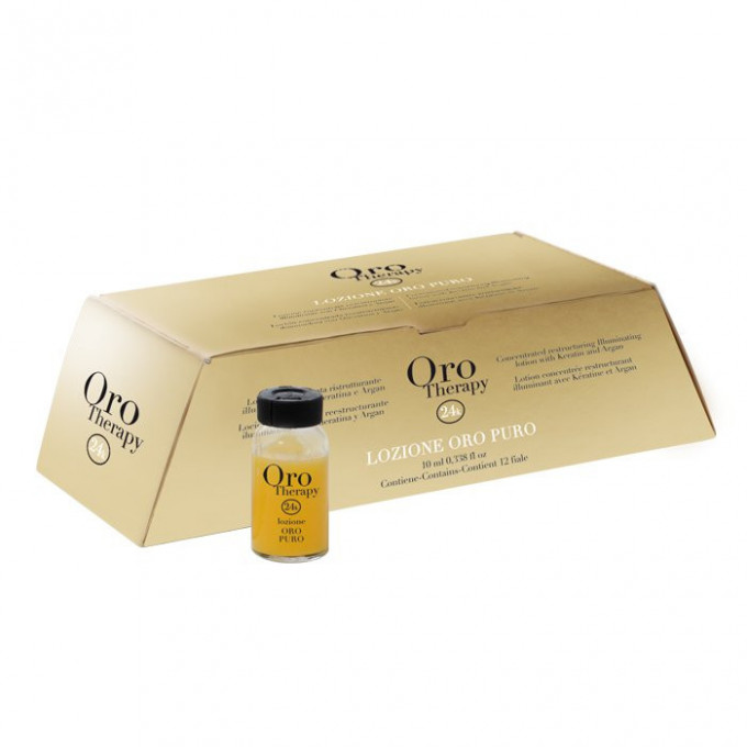 Lotiune concentrata pentru par Oro Therapy Oro Puro Illuminating, 12x10ml