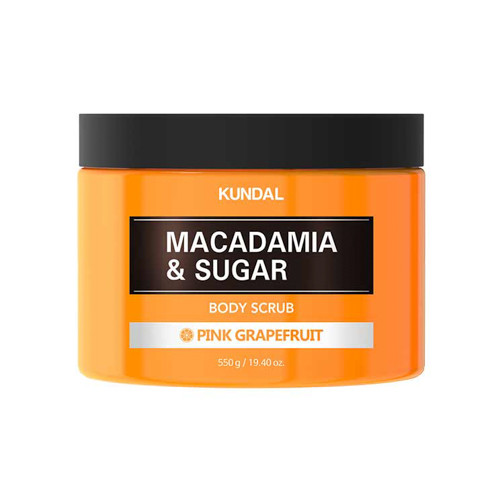 Scrub natural hidratant cu macadamia si zahar, Pink Grapefruit, Kundal, 550 ml