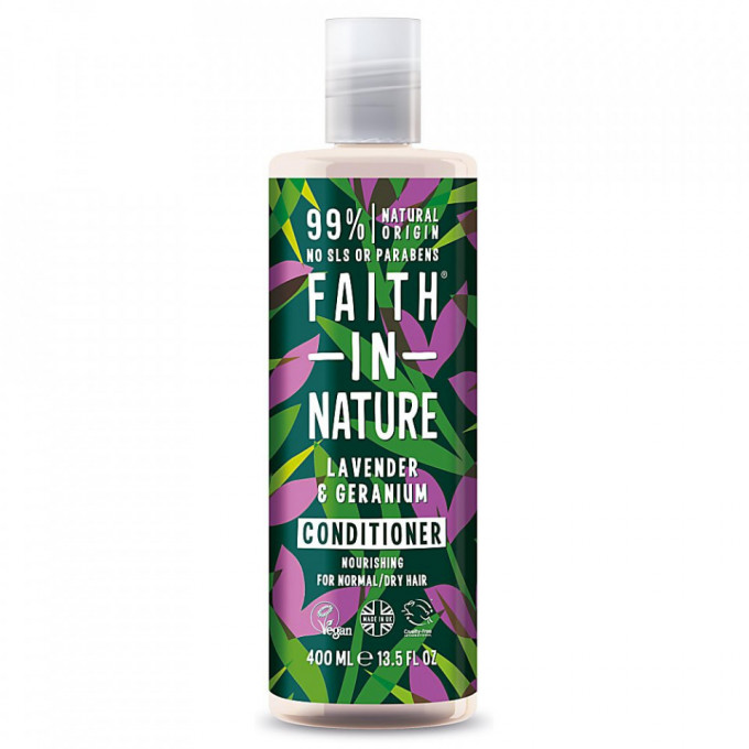 Balsam natural nutritiv cu Lavanda si muscata pentru par normal si uscat, Faith in Nature, 400 ml