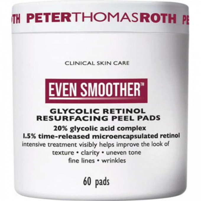 Dischete peeling, Even Smoother Glycolic Retinol Resurfacing Peel Pads, Peter Thomas Roth, 60buc