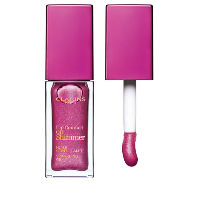 Gloss de buze 03 Funky Raspberry, Lip Comfort Oil Shimmer Sparkling Oil Colour & Shine, Clarins, 7ml