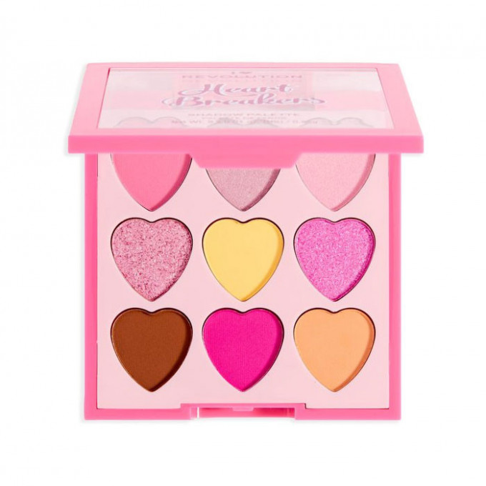 Paletă fard de ochi, Candyfloss Heartbreakers, Makeup Revolution, 9x0.55g