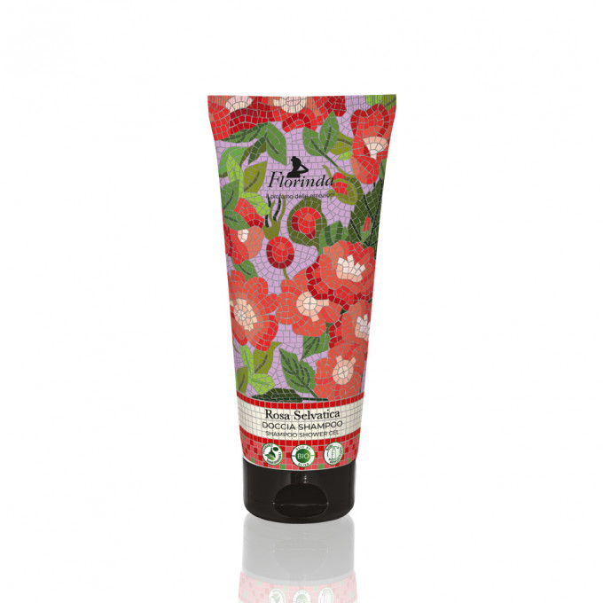 Sampon & gel de dus vegetal cu parfum de trandafir salbatic, Florinda, La Dispensa, 200 ml