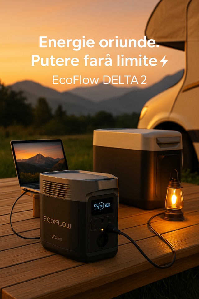 EcoFlow DELTA 2 – Generator portabil 1024 Wh | Ofertă Limitată